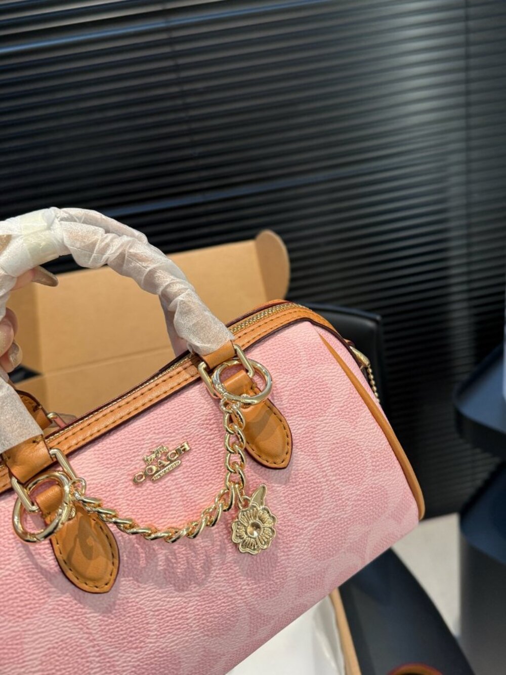 NWT Coach Mini Rowan Crossbody Bag In Signature Canvas Pink Powder CEK79 - Picture 7 of 9